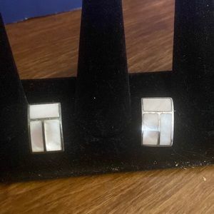 Para stunning silver earrings with backings stamp, .925